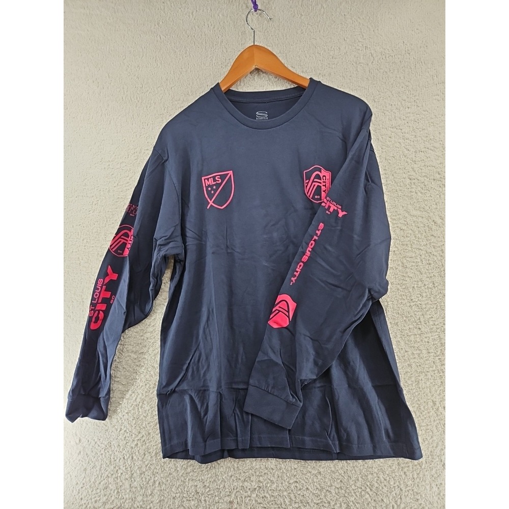 Sz XL NEW St. Louis City MLS Major League Soccer Navy Long Sleeve T-shirt $55